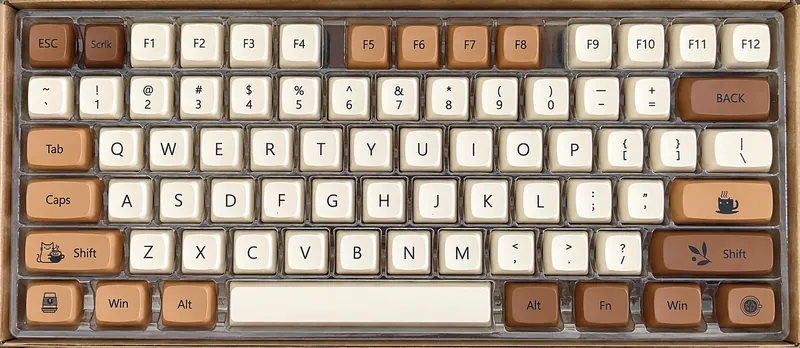 Womier Coffee PBT - keycap set in coffee, cream and caramel tones